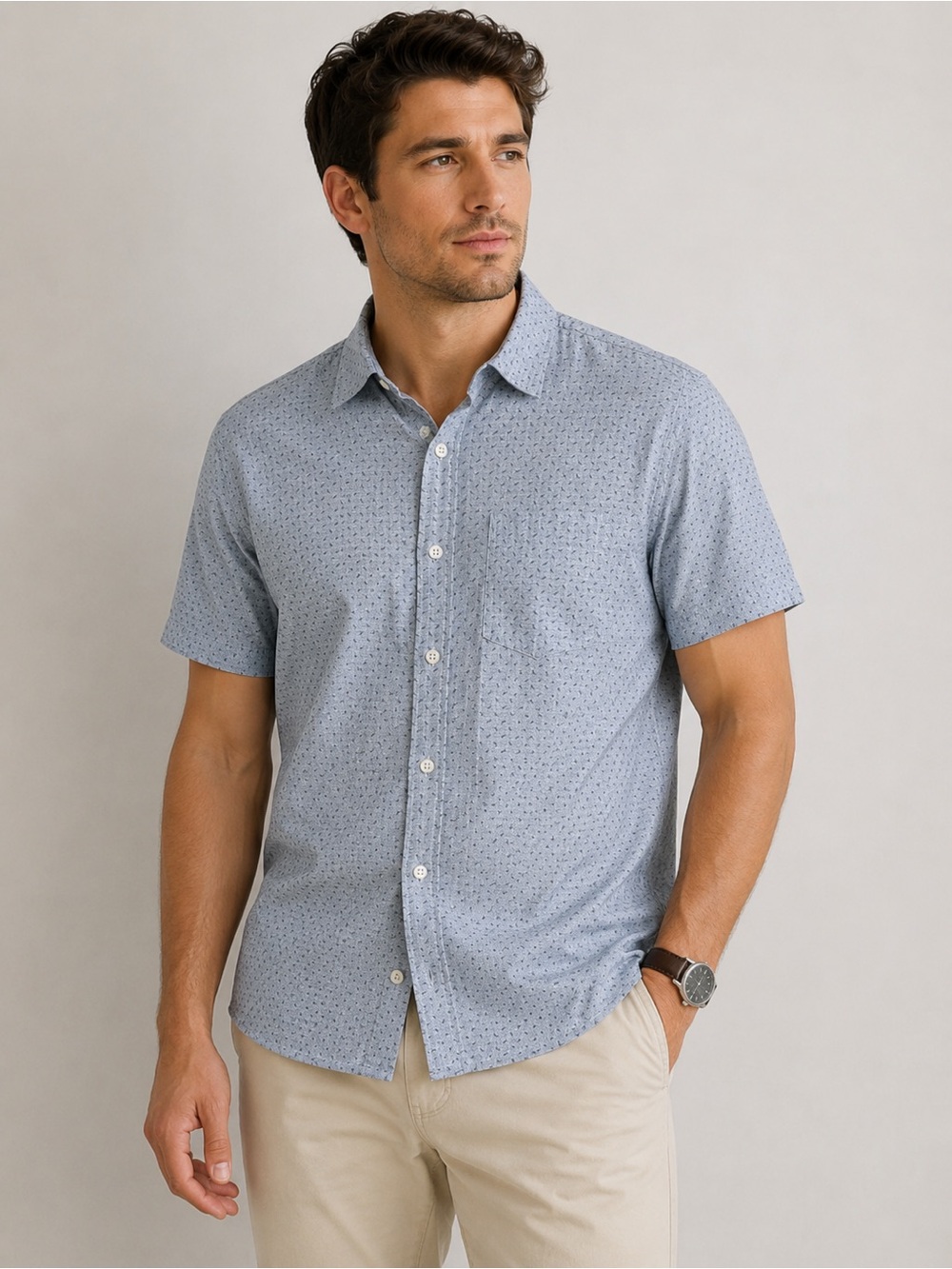 Banana Republic Slim Fit Organic Cotton Short Sleeve Shirt
